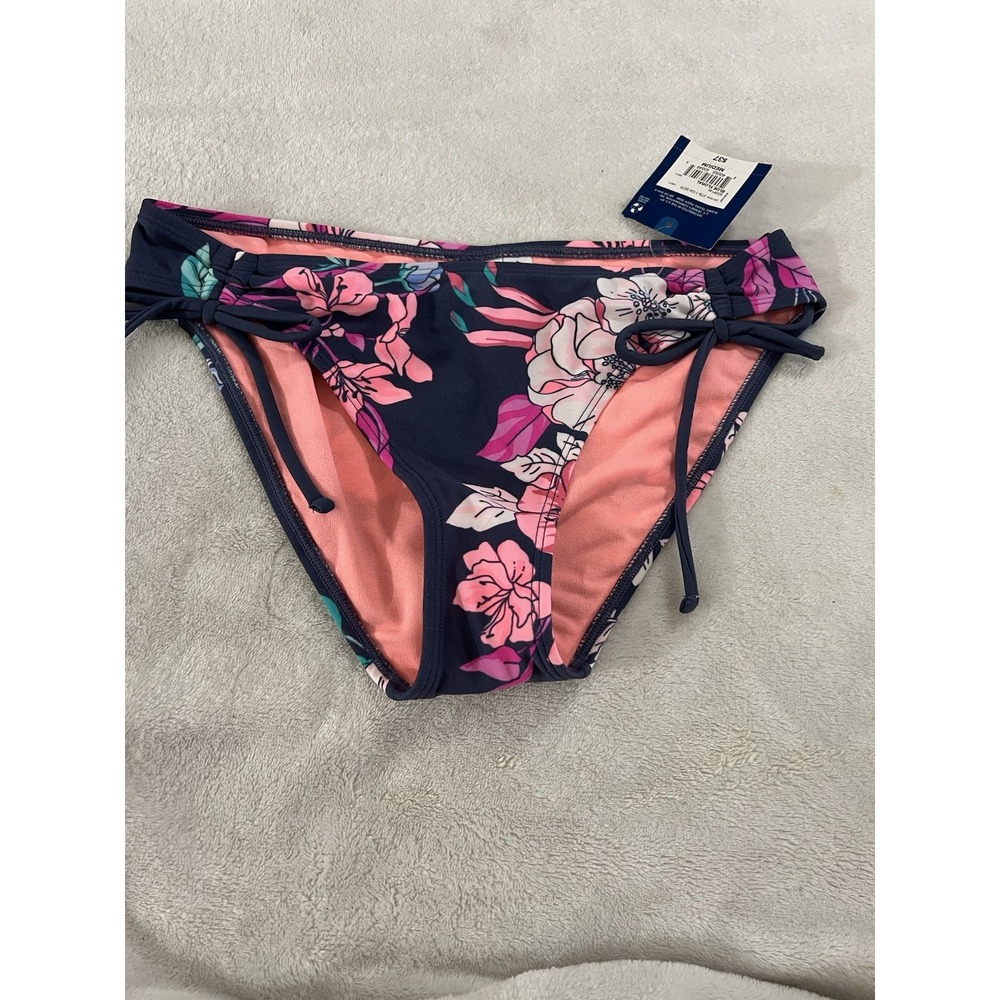 NEW Arizona Ocean Blue Swimsuit Bottom Blue Floral Size: M NWT Retail $36